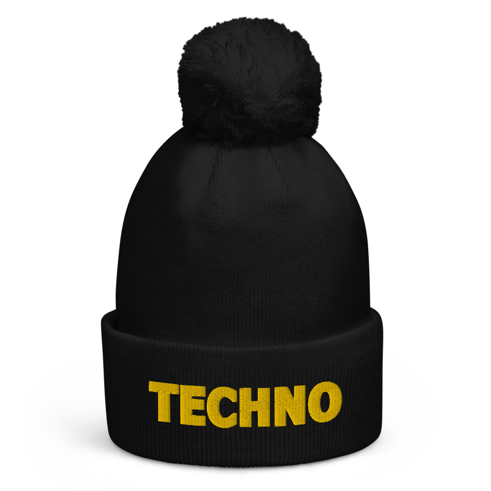 Bonnet à pompon techno jaune – Image 2