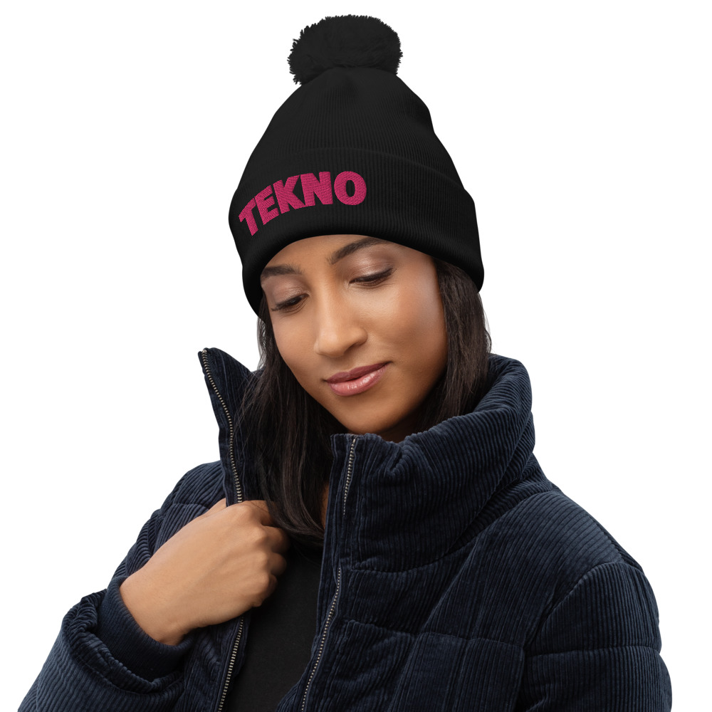 Bonnet à pompon tekno rose – Image 2