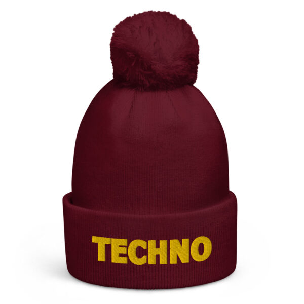 Bonnet à pompon techno jaune
