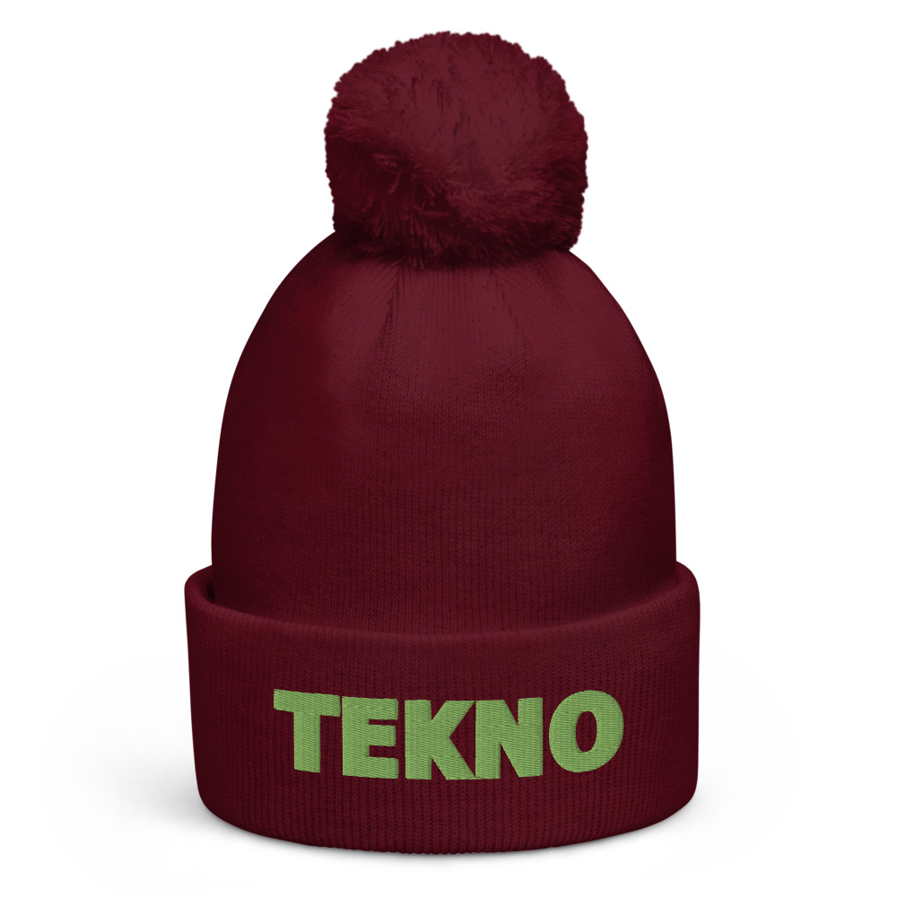 Bonnet à pompon tekno vert – Image 3
