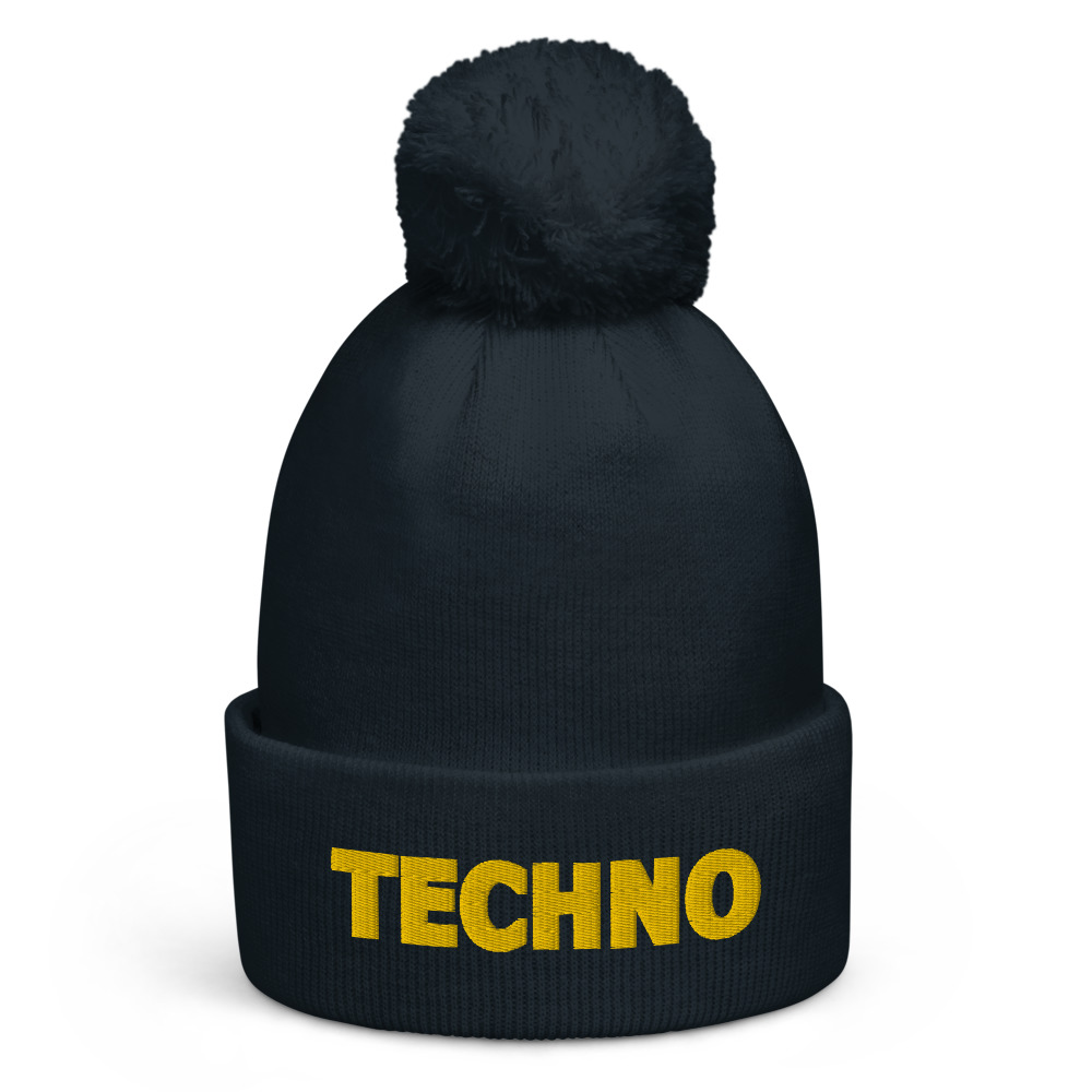 Bonnet à pompon techno jaune – Image 3