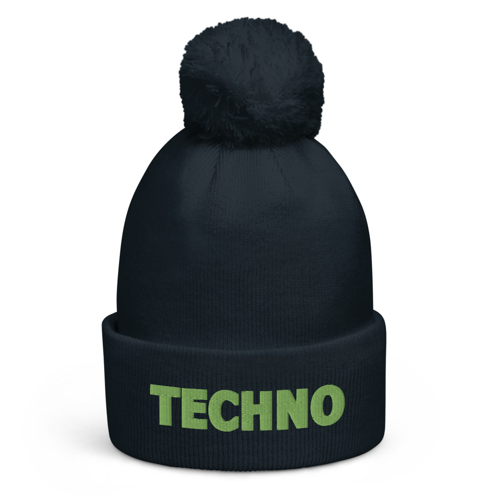 Bonnet à pompon techno vert – Image 4