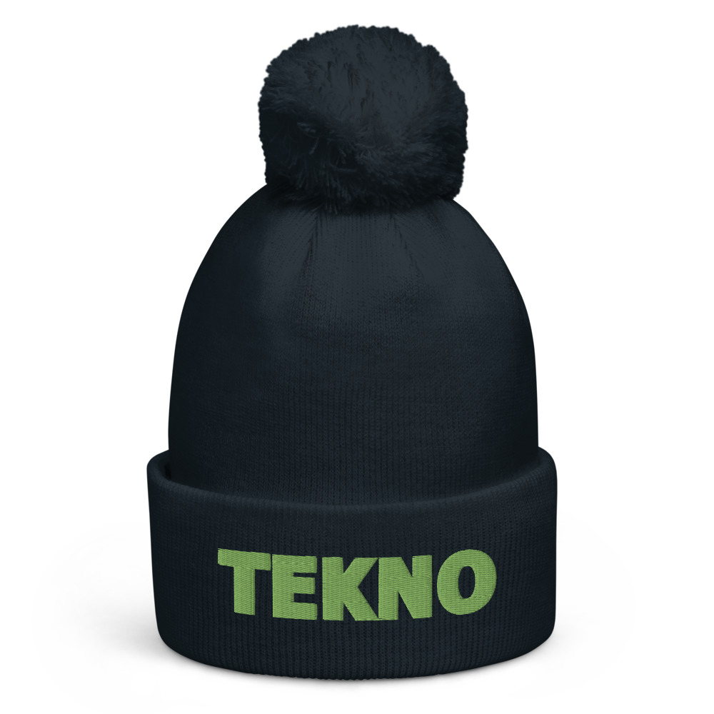 Bonnet à pompon tekno vert – Image 4