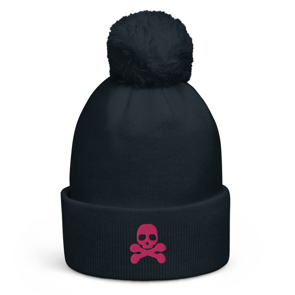 Bonnet à pompon pirate 2 rose
