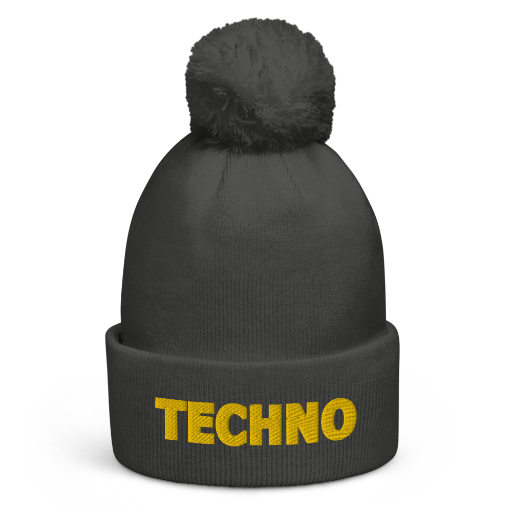 Bonnet à pompon techno jaune – Image 4