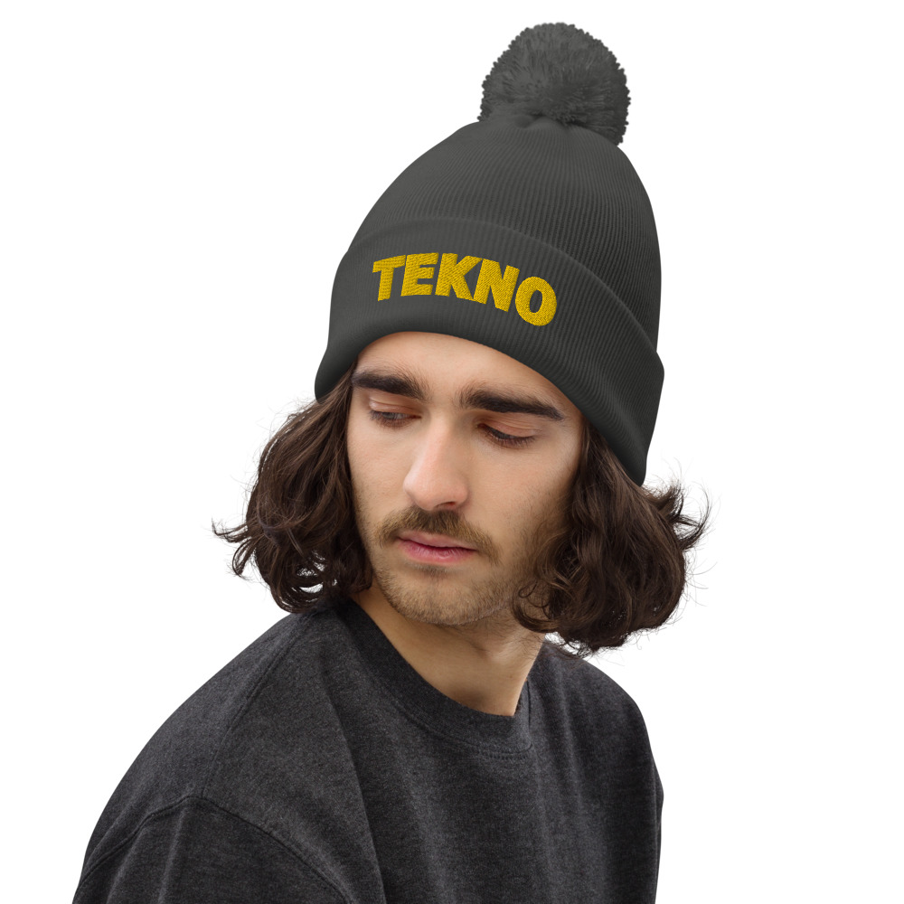 Bonnet à pompon tekno jaune – Image 4