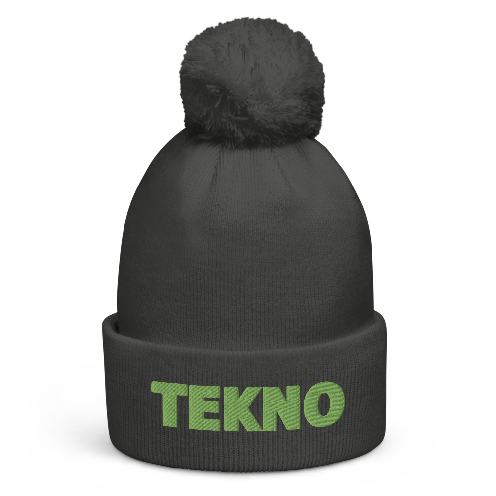 Bonnet à pompon tekno vert – Image 5