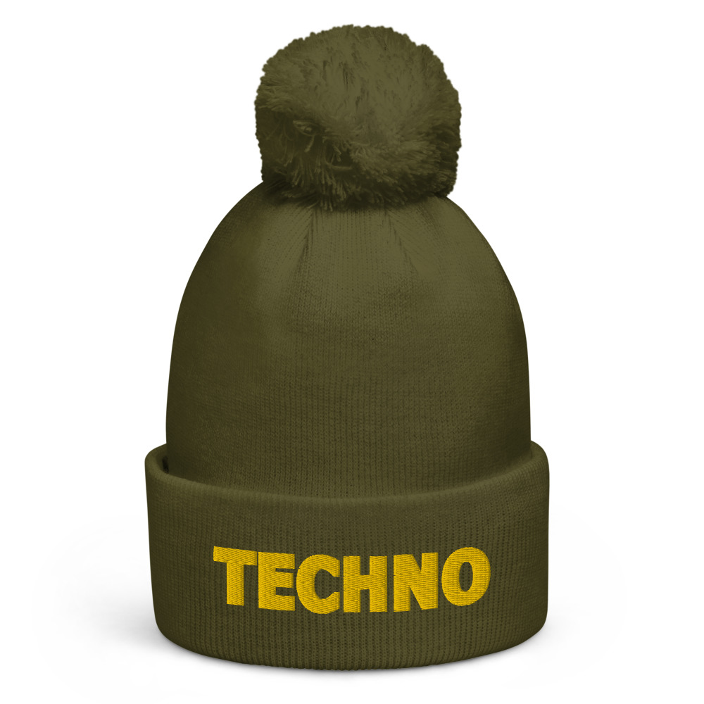 Bonnet à pompon techno jaune – Image 5