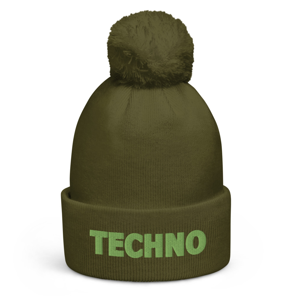 Bonnet à pompon techno vert – Image 6