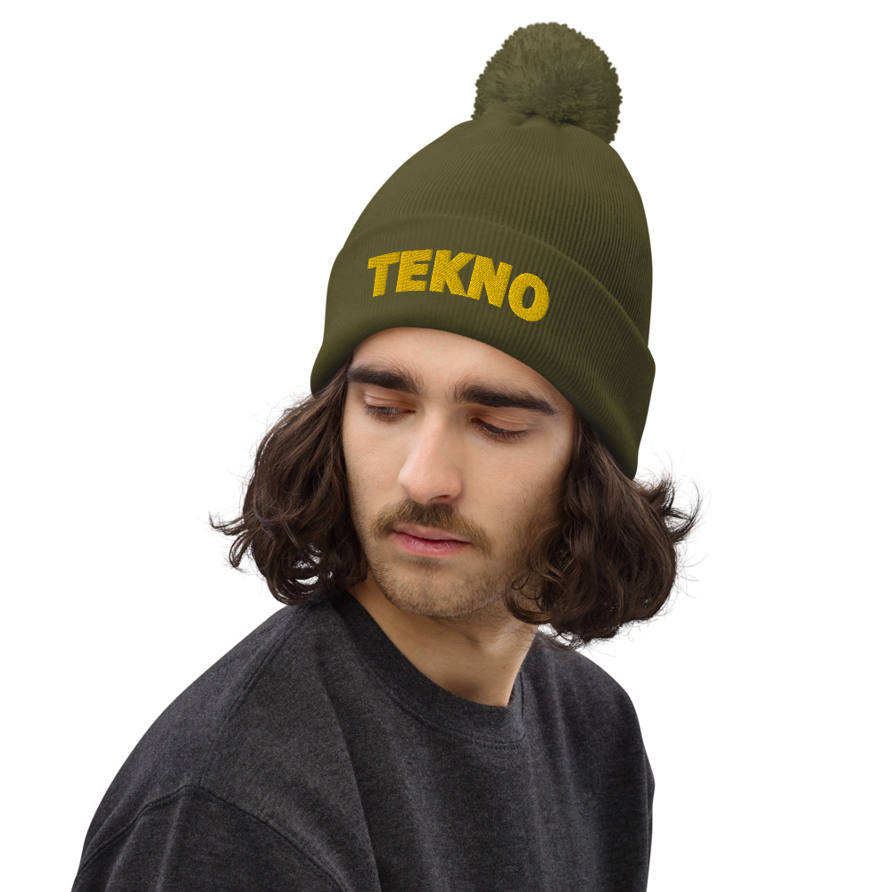 Bonnet à pompon tekno jaune – Image 5