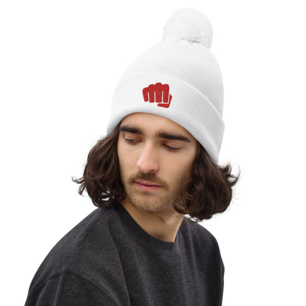 Bonnet à pompon fight rouge
