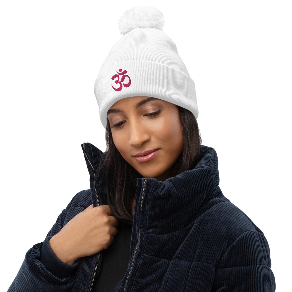 Bonnet à pompon OM trance rose – Image 5
