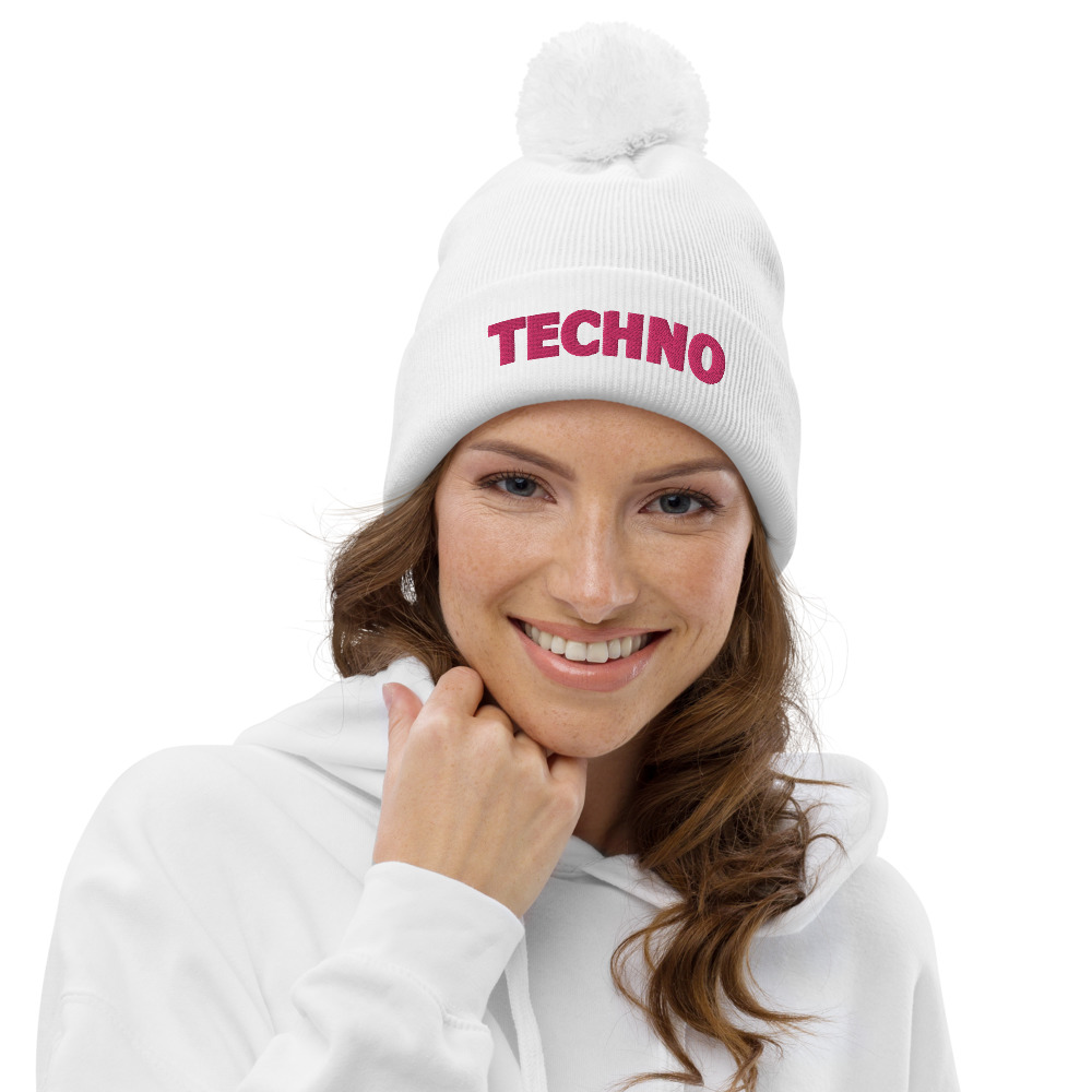 Bonnet à pompon techno rose – Image 5