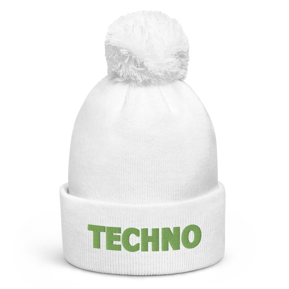 Bonnet à pompon techno vert