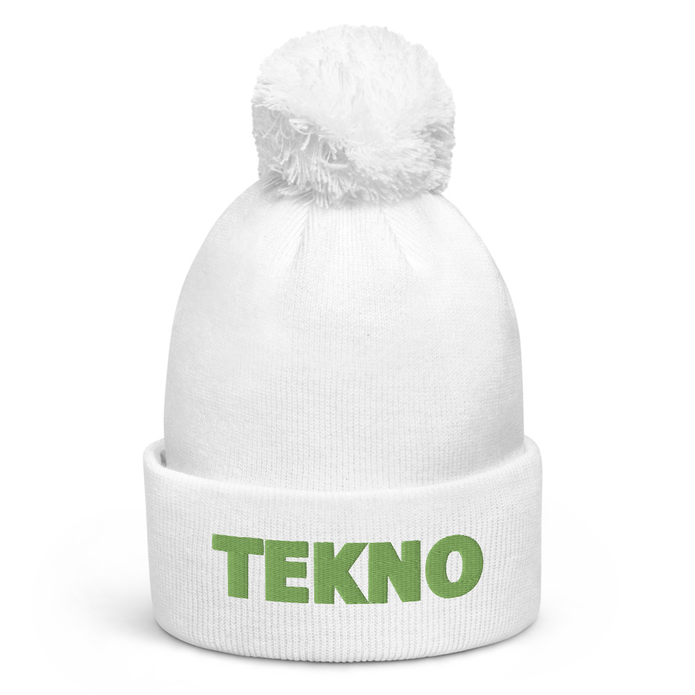 Bonnet à pompon tekno vert