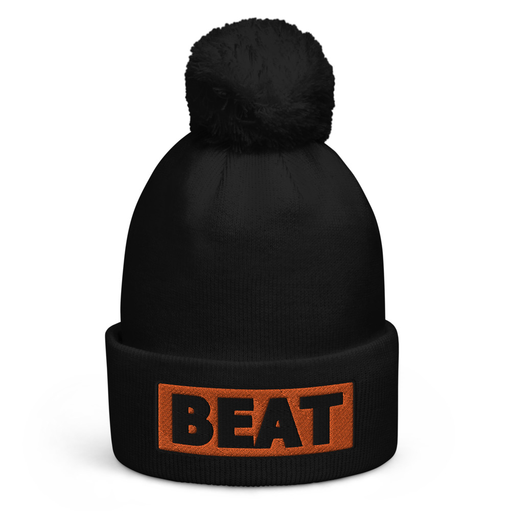Bonnet à pompon BEAT orange – Image 2