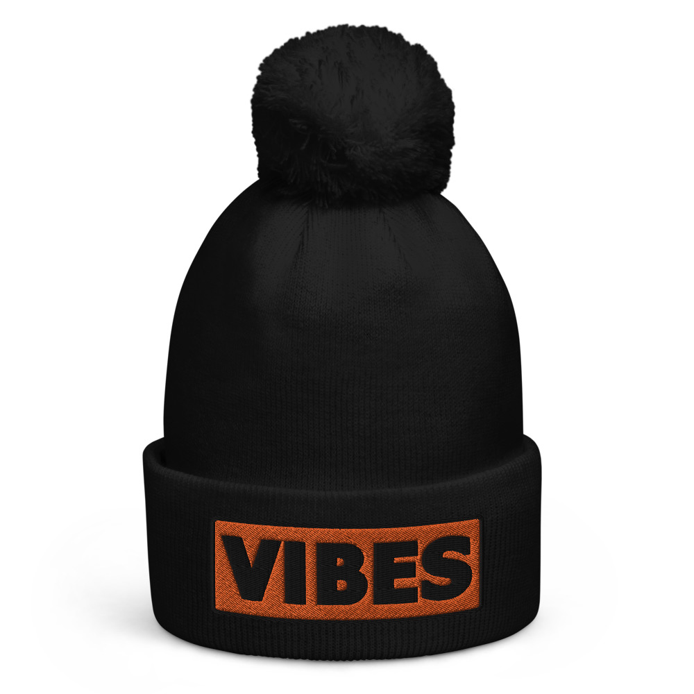 Bonnet à pompon VIBES orange – Image 2