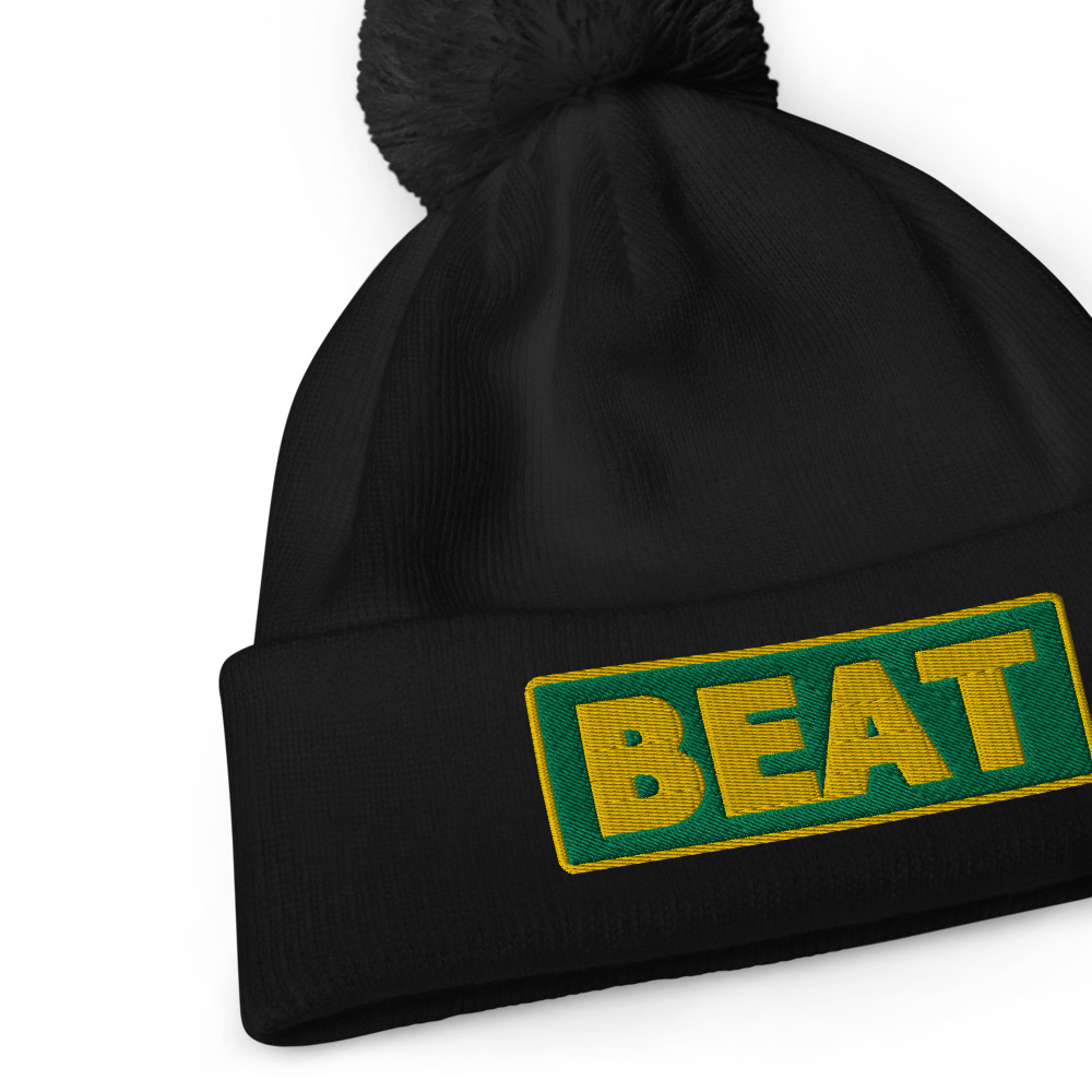 Bonnet à pompon BEAT vert – Image 2