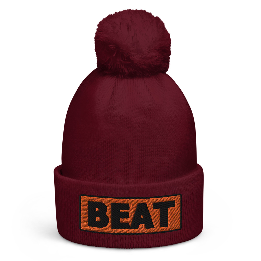 Bonnet à pompon BEAT orange – Image 3