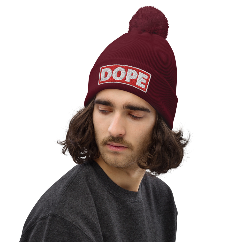 Bonnet à pompon DOPE rouge – Image 2