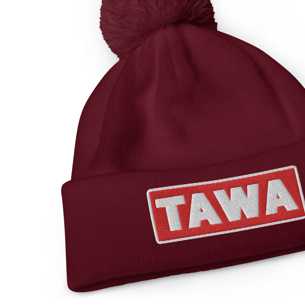 Bonnet à pompon TAWA rouge – Image 2