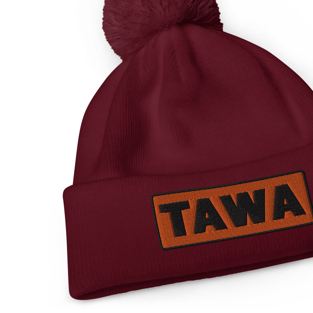 Bonnet à pompon TAWA orange – Image 3