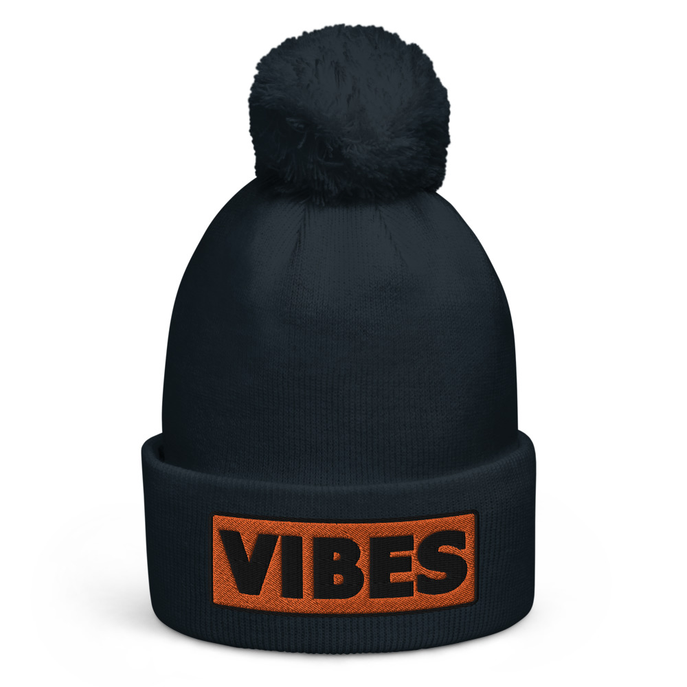 Bonnet à pompon VIBES orange – Image 4