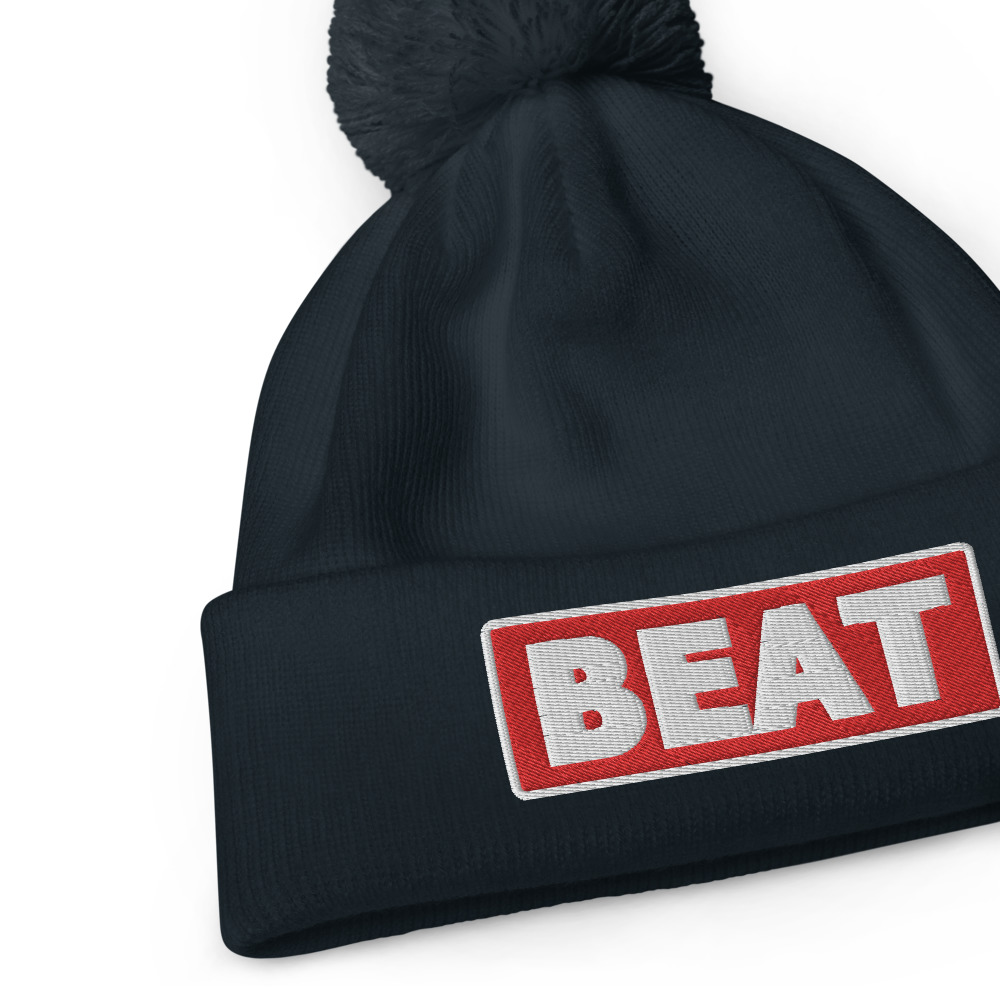 Bonnet à pompon BEAT rouge – Image 3