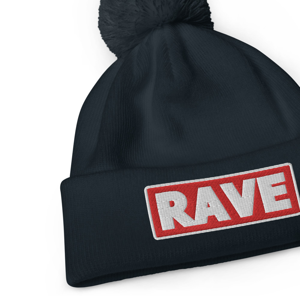 Bonnet à pompon RAVE rouge – Image 3