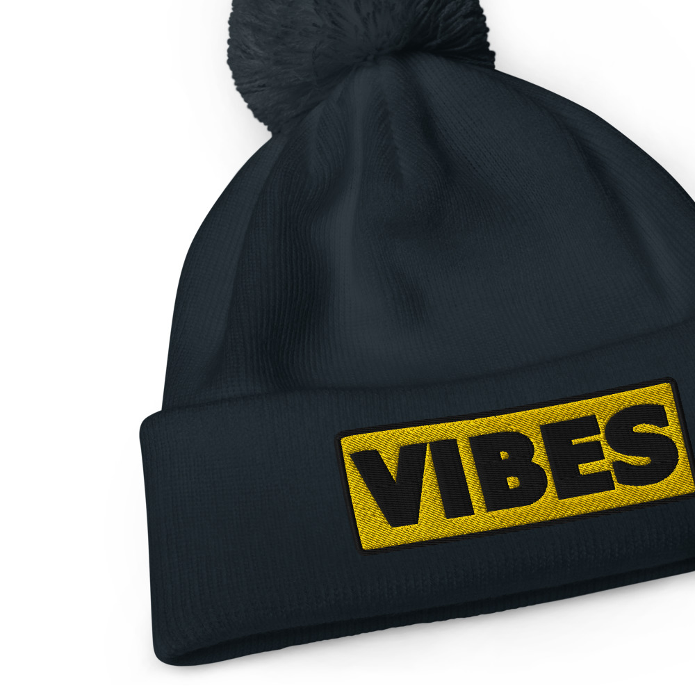 Bonnet à pompon VIBES jaune – Image 4