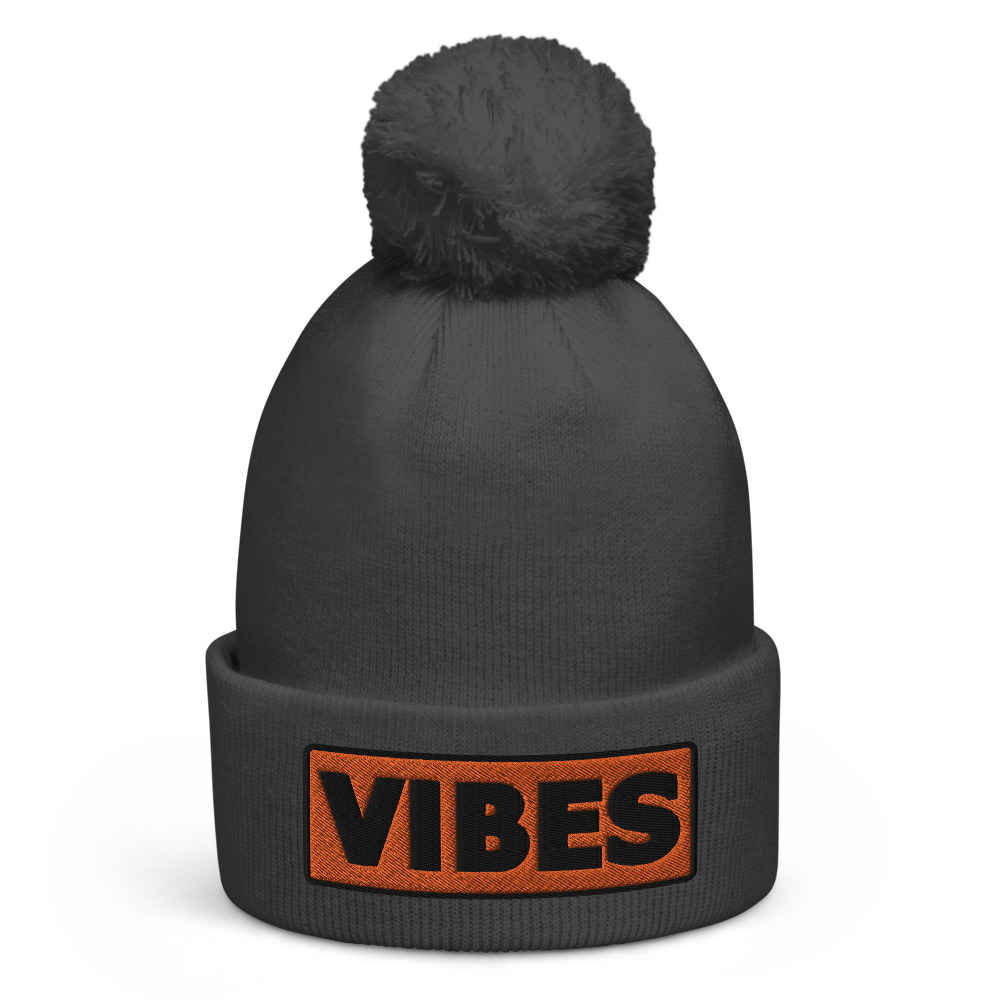 Bonnet à pompon VIBES orange – Image 5