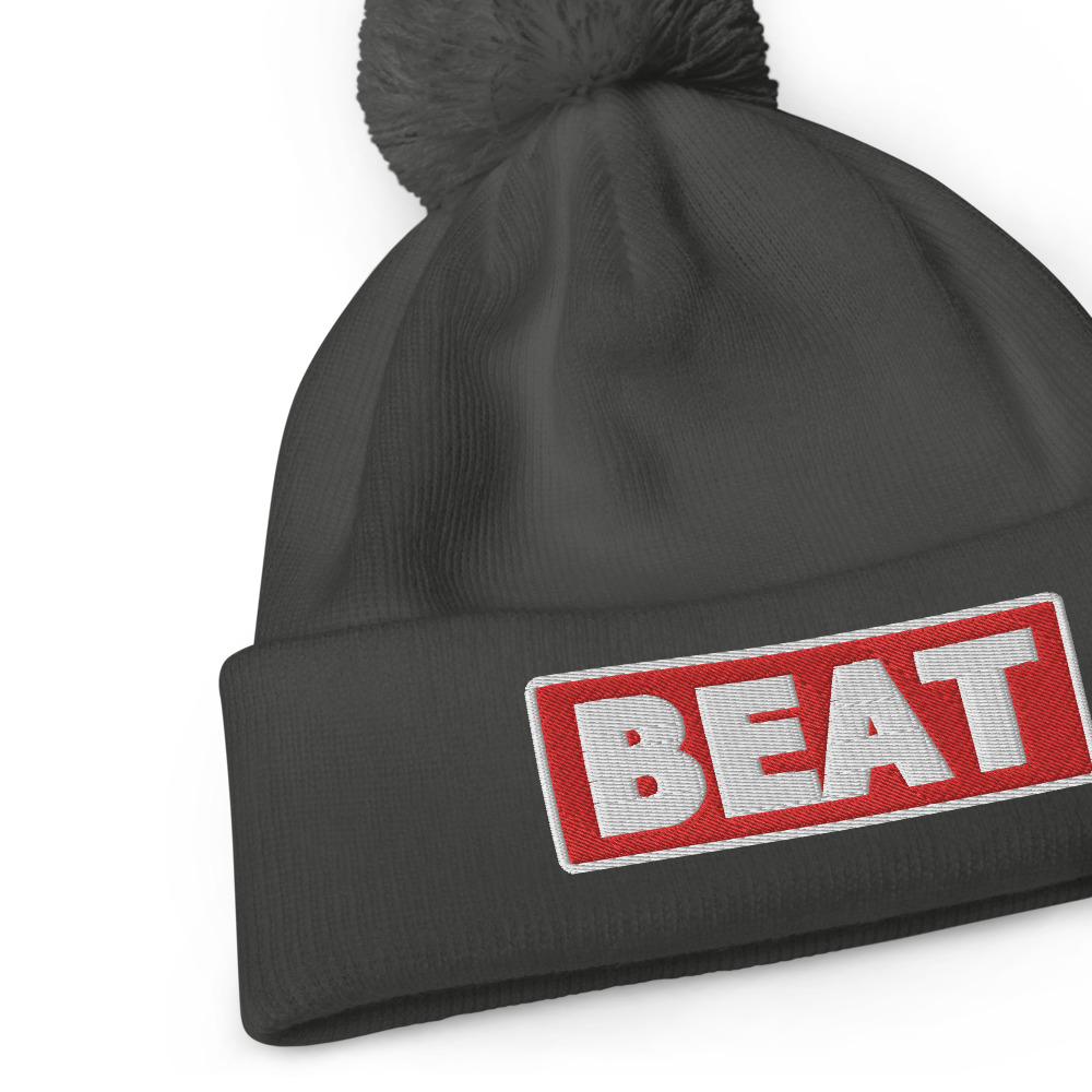 Bonnet à pompon BEAT rouge – Image 4