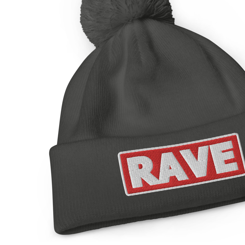 Bonnet à pompon RAVE rouge – Image 4