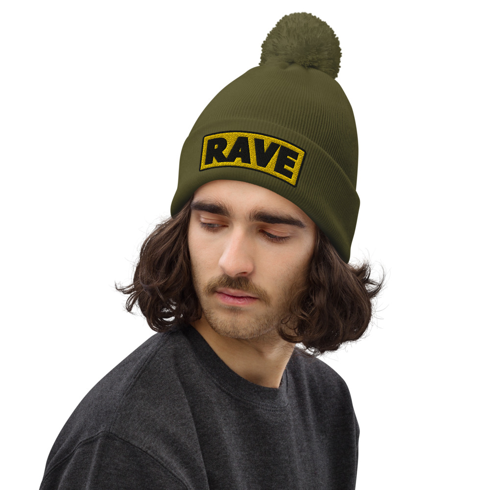 Bonnet à pompon RAVE jaune