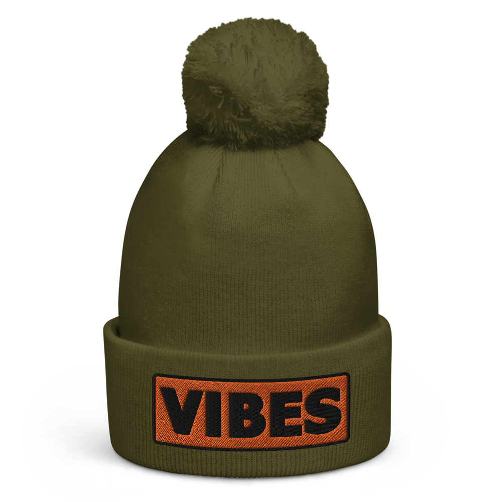 Bonnet à pompon VIBES orange – Image 6