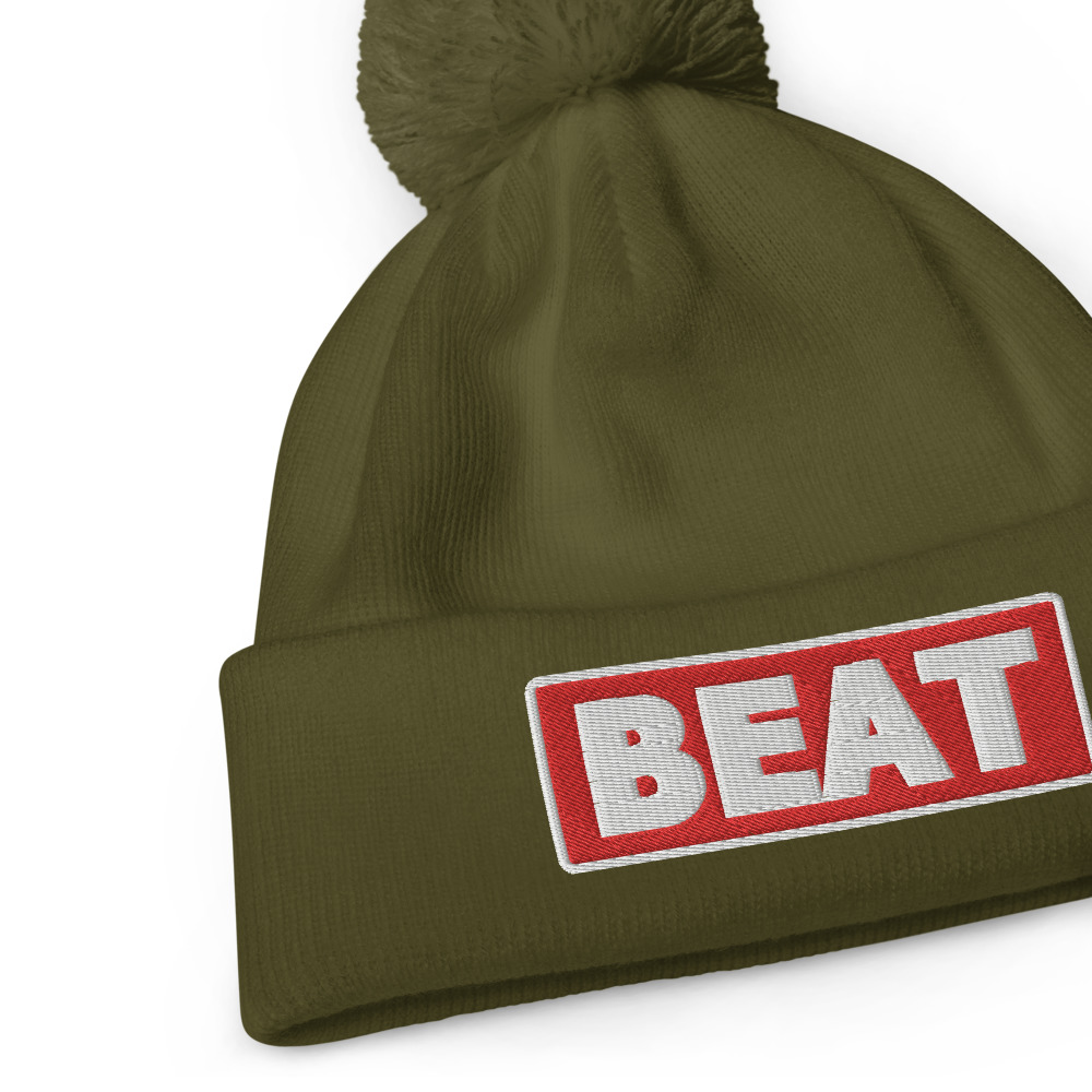 Bonnet à pompon BEAT rouge – Image 5