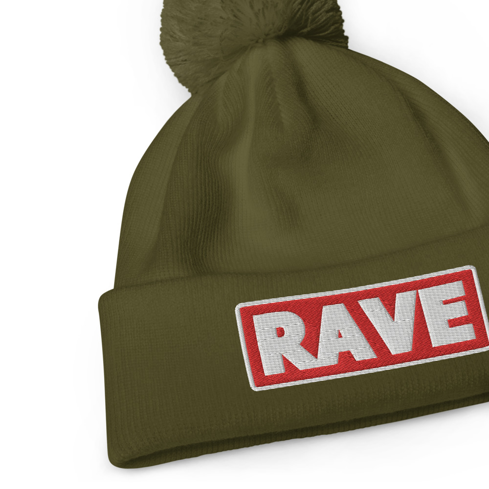 Bonnet à pompon RAVE rouge – Image 5