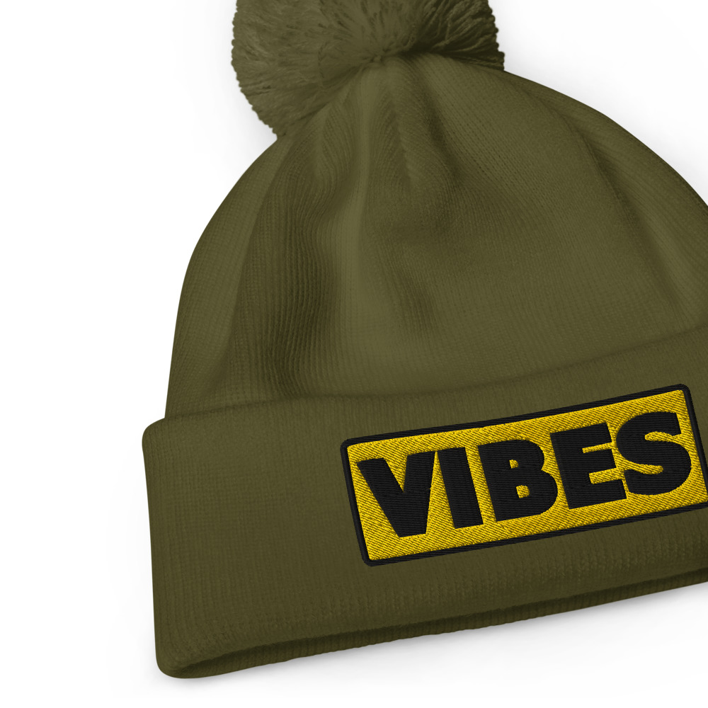 Bonnet à pompon VIBES jaune – Image 5