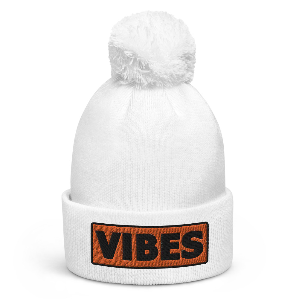 Bonnet à pompon VIBES orange