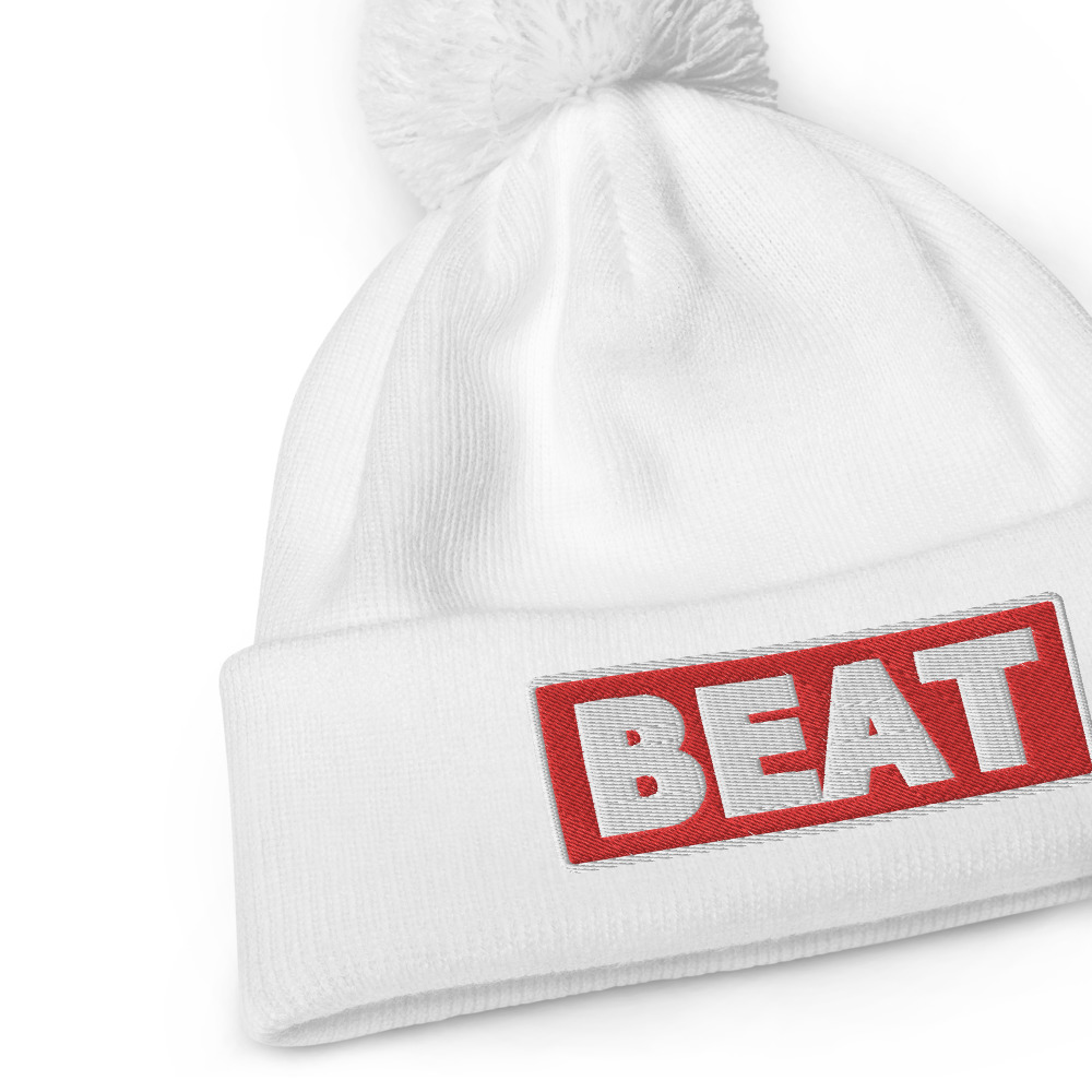 Bonnet à pompon BEAT rouge – Image 6