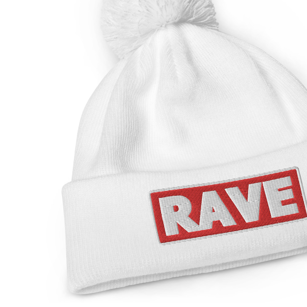 Bonnet à pompon RAVE rouge – Image 6
