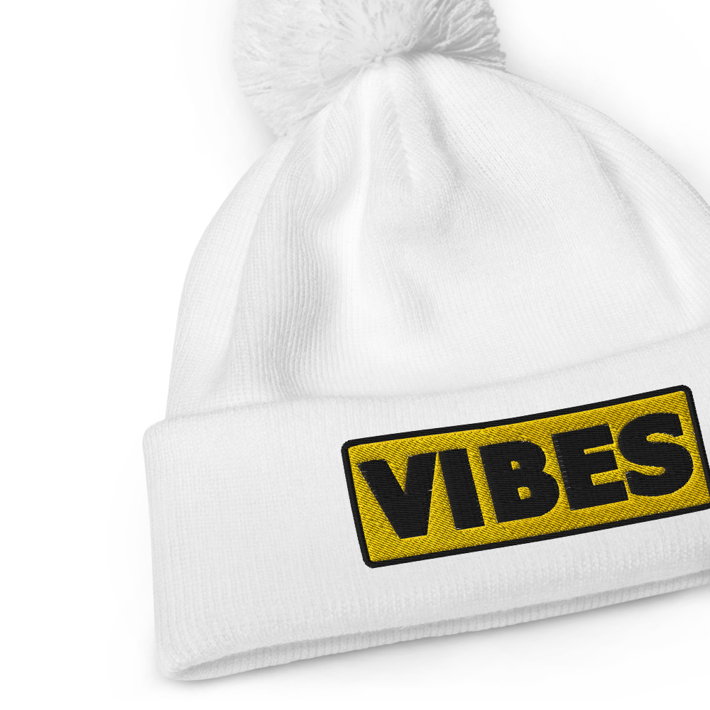 Bonnet à pompon VIBES jaune – Image 6