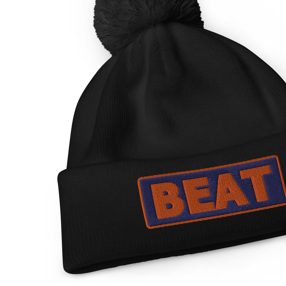 Bonnet à pompon BEAT bleu – Image 2