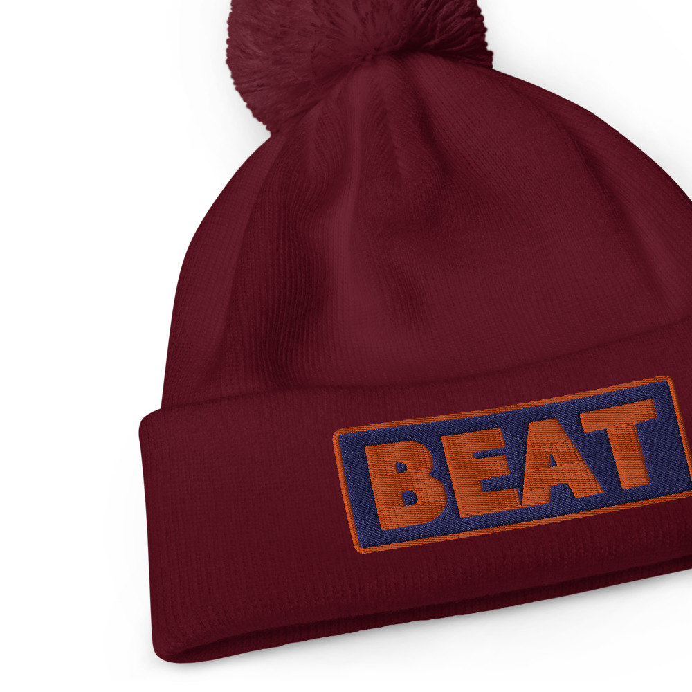 Bonnet à pompon BEAT bleu – Image 3