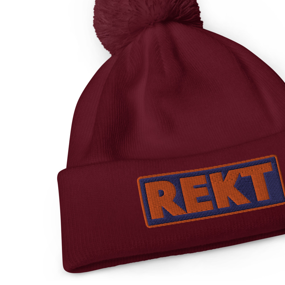 Bonnet à pompon REKT bleu – Image 2