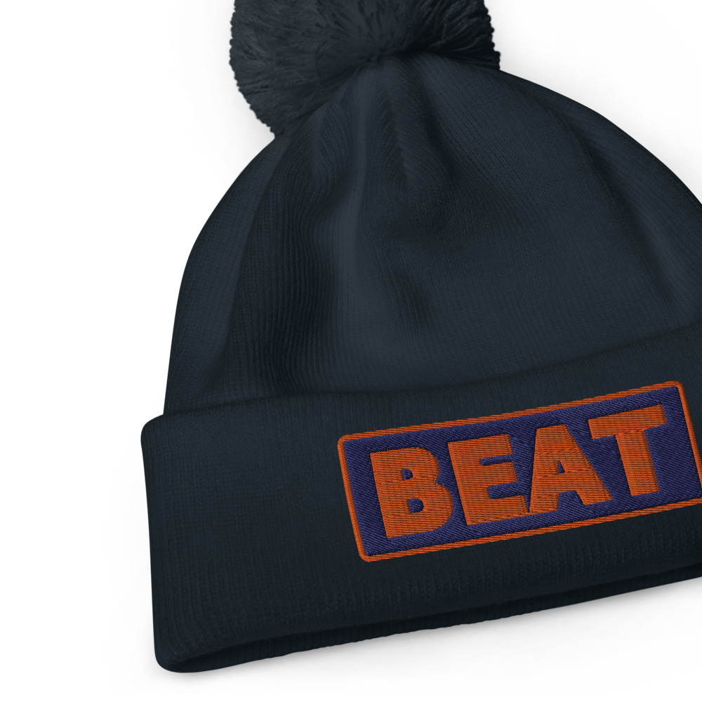 Bonnet à pompon BEAT bleu – Image 4