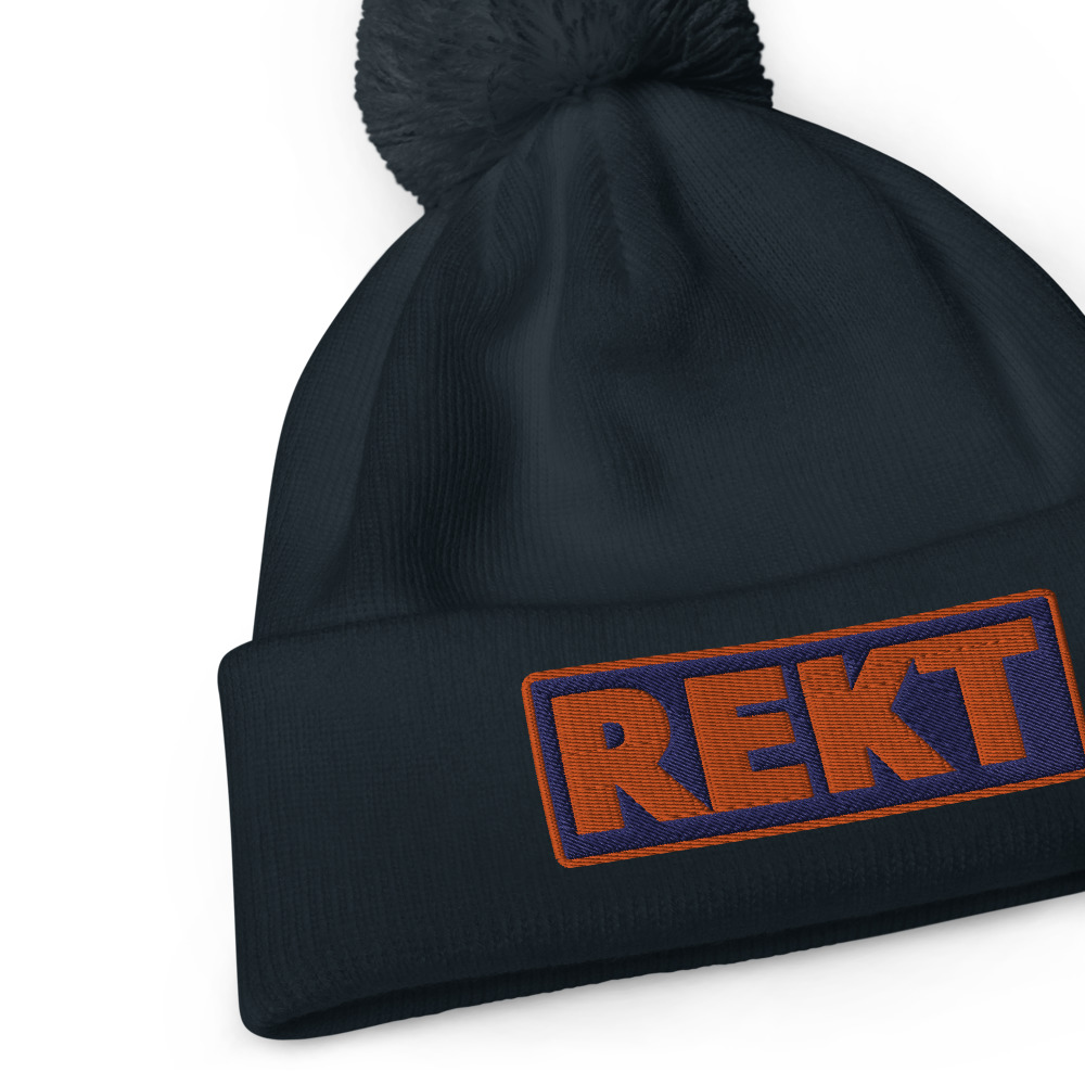 Bonnet à pompon REKT bleu – Image 3