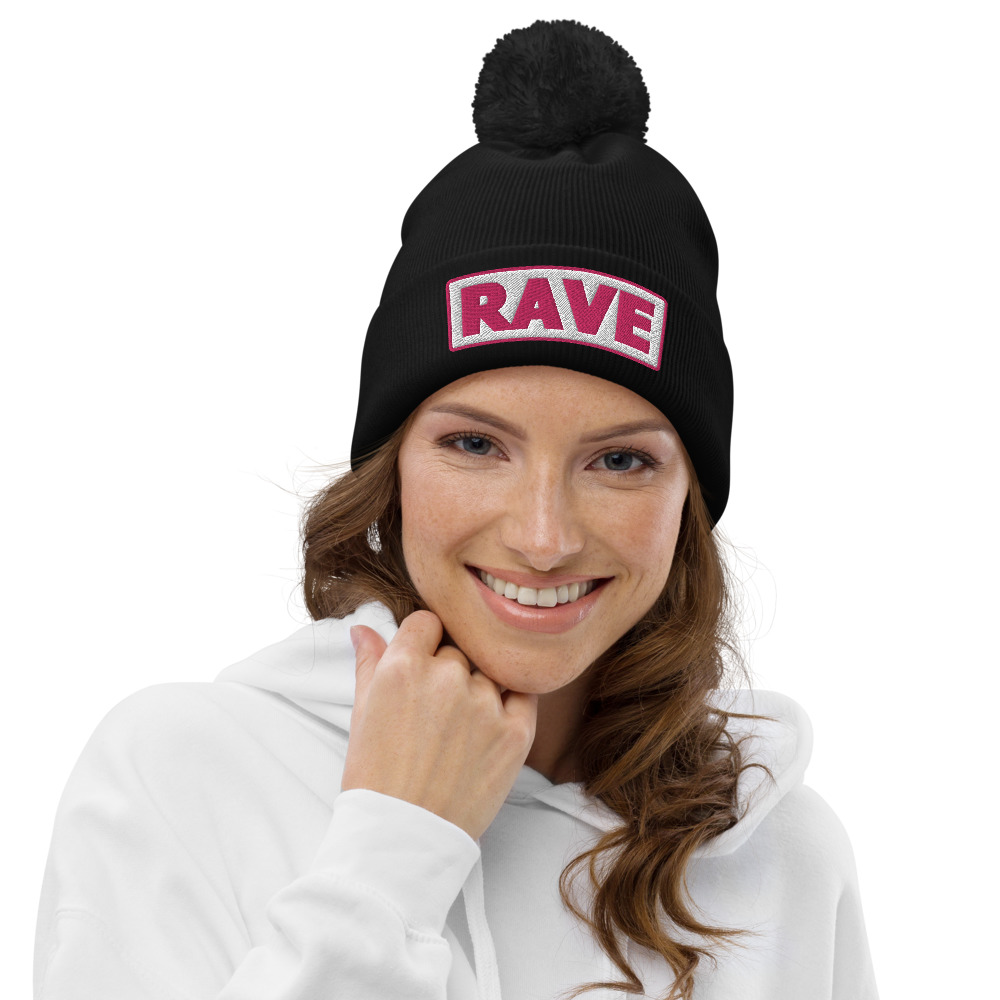 Bonnet à pompon RAVE blanc – Image 2