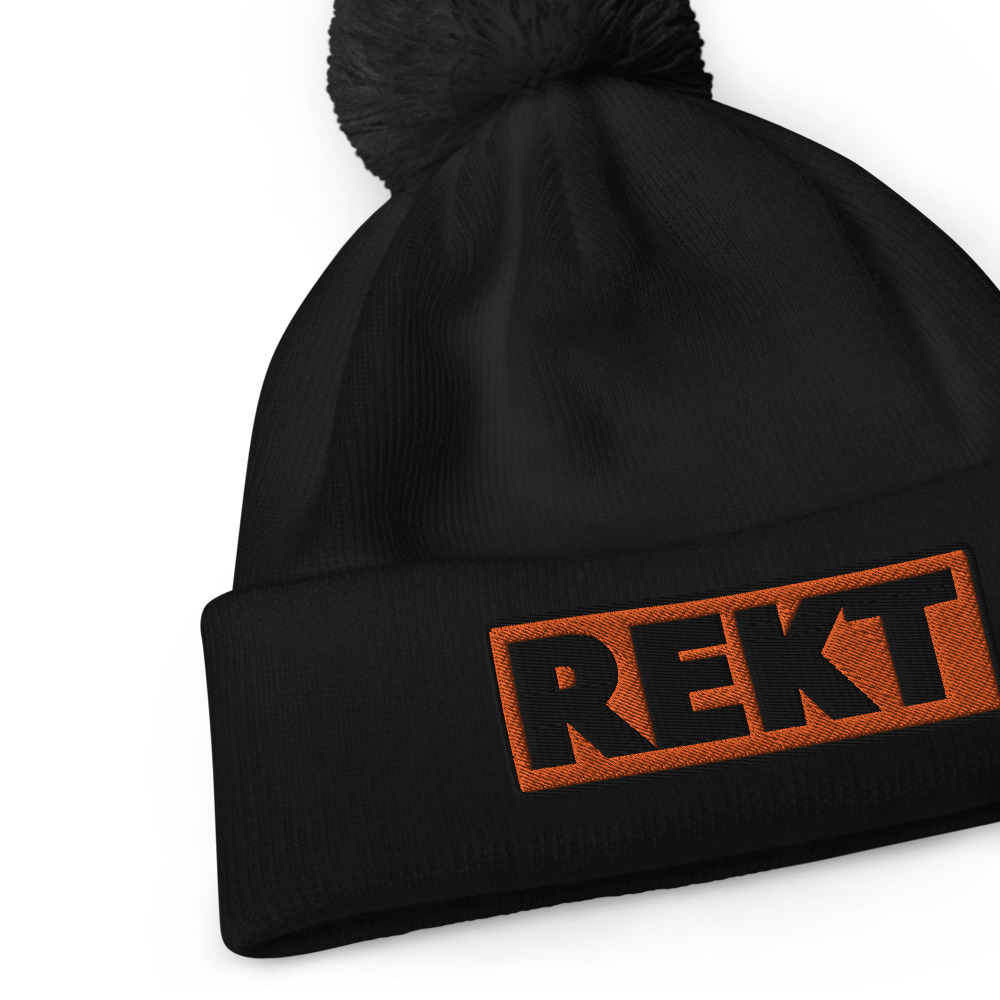 Bonnet à pompon REKT orange – Image 2