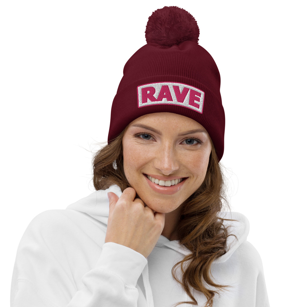 Bonnet à pompon RAVE blanc – Image 3